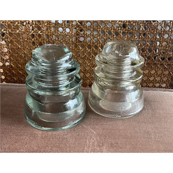 TWO Glass Insulators, One Dominion, One USA