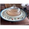 Image 1 : Large Platter with Cheese Tray , Knife and Lid