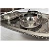 Image 2 : Electroplated Silver Tray with Cream, Sugar and Butter Dish