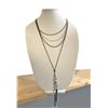 Image 1 : Layered Necklace with Tassle , Statement Necklace, Opera Length