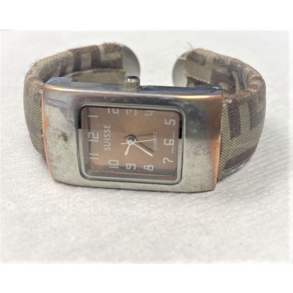 Suisse Quartz Ladies Watch, Copper face and brown tone band