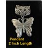 Image 1 : Large Butterfly Pendant,  2 Inches in Length