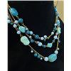 Image 2 : Three Strand Necklace with Blue Beads