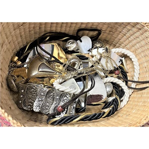 Collection of Jewelry in Basket