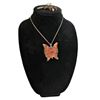Image 2 : Glass Butterfly Pendant on Chain and Earrings