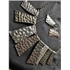 Image 2 : Hammered Various Metals Necklace and Earring Set , Statement Piece