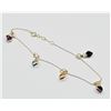 Image 2 : 10-14KT. YELLOW GOLD NATURAL GEMSTONE HEART BRACELET, 2.35CTS OF GEMSTONE, W/A $660.00