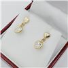 Image 2 : 14KT. YELLOW GOLD CZ HEART EARRINGS, W/A $650.00