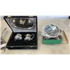 Image 2 : VINTAGE SILVER PLATED KNOWLES COLLECTOR DOLL WITH CRUM TRAY, BRUSH AND CREAM SUGAR SET