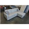 Image 2 : BRAND NEW HOME ELEGANCE BEIGE REVERSIBLE SECTIONAL WITH STORAGE OTTOMAN AND 2 THROW PILLOWS - RETAIL