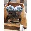 Image 2 : VINTAGE LUSK PEAR WOOD CRATE, 2 PROPANE CYLINDERS AND TACKLEBOX