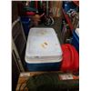 Image 2 : FOLDING PICNIC TABLE WITH COOLERS, SUN SHELTER AND JERRY CAN
