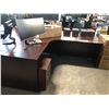 Image 2 : MAHOGANY 6' X 7' L-SHAPE CORNER COMPUTER TABLE