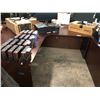 Image 2 : MAHOGANY 6' X 7' L-SHAPE CORNER COMPUTER TABLE