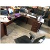 Image 2 : MAHOGANY 6' X 7' L-SHAPE CORNER COMPUTER TABLE