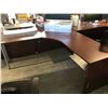 Image 2 : MAHOGANY 6' X 7' L-SHAPE CORNER COMPUTER TABLE