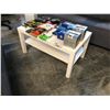 Image 1 : WHITE MODERN 3' COFFEE TABLE WITH SIDE TABLE & STORAGE BOX