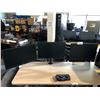 Image 2 : BLACK ARTICULATING DESK MOUNTED 3 MONITOR ARM WITH 3 LG 23" MONITORS