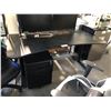 Image 2 : BLACK 5 1/2' CURVED FRONT COMPUTER TABLE WITH BLACK MOBILE 3 DRAWER PEDESTAL