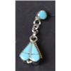 Image 4 : Navajo Sterling Turquoise & Mother of Pearl on the back  Earrings