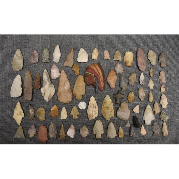 PREHISTORIC STONE POINT SPEAR HEADS