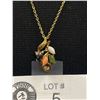 Image 2 : Dainty Vintage Gold Plated with Various Gem Stones Pendant Necklace