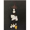 Image 2 : Carved Chinese Jade Pendant and Beads with String Hanger