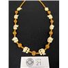 Image 2 : Carved Bone Elephant Beads and Wood Beads Necklace 23" L