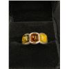 Image 2 : Vintage Sterling Silverw 3 Genuine Green, Honey & Butterscotch Amber Stones Ladies Ring