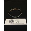 Image 1 : 925 Sterling Silver with Blue Topaz Stones Bracelet with Safety Lock. 7.25" in Length