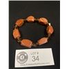 Image 2 : Genuine Gold Stone Carved Beads With Glass SpacersStretch Bracelet.