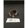 Image 2 : Vintage Hancrafted with Natural Blue and Red Coral & Amethyst Stones Bracelet