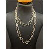 Image 2 : Gorgeous 925 Sterling Silver Link Necklace 36" with Unique Heart Shaped Clasp