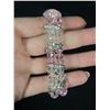 Image 2 : Silver Plated Pink and White Cut Crystal Beads Stretch Bracelet