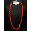 Image 1 : Natural Red Coral Chunks Necklace, Very Long 33"