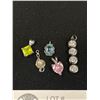 Image 2 : 5 Small Silver with Stones & Pearls Pendants
