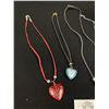 Image 2 : 5 Vintage Various Pendants with Cord Strngs Necklaces