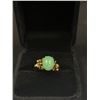 Image 2 : Very Lovely 14k Solid Gold Ladies Jade Ring  Size 7