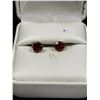 Image 2 : 14K Gold Earring Studs with Genuine Garnet Stones