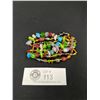 Image 2 : Vintage 4 Strands Multi Colour Glass Beads Stretch Bracelet
