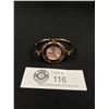 Image 1 : Beautiful Gold Plated Ladies Quartz Hinged Bangle Watch Needs Battery