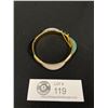 Image 2 : Gold Plated 4 Colour Oriental Jade Inlay Hinged Bangle