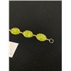 Image 2 : Gold Plated with Green Stones Bracelet 6.5" L