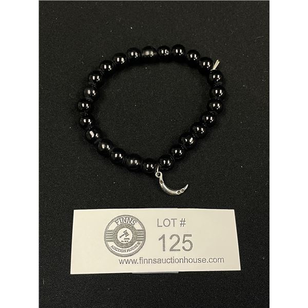 Black Onyx Bead Stretch Bracelet