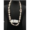 Image 1 : Very Long Natural Light Pink Stone and Chunks Bead Necklace 24" L