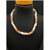 Image 2 : Natural White and Pink Coral Choker Necklace with Matching Bracelet 16 7 7 Inches