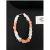 Image 3 : Natural White and Pink Coral Choker Necklace with Matching Bracelet 16 7 7 Inches