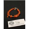 Image 2 : Natural Orange Carnelian Stone and Bead Bracelet 7" L