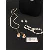 Image 2 : Ornate Vintage Mother of Pearl 2 Necklaces, 2 Bracelet and 2 Earrings