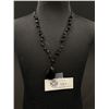 Image 1 : Natural Black Onyx Stone Pendant Necklace 16" L